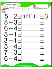 Çıkarma işlemi yaprak test